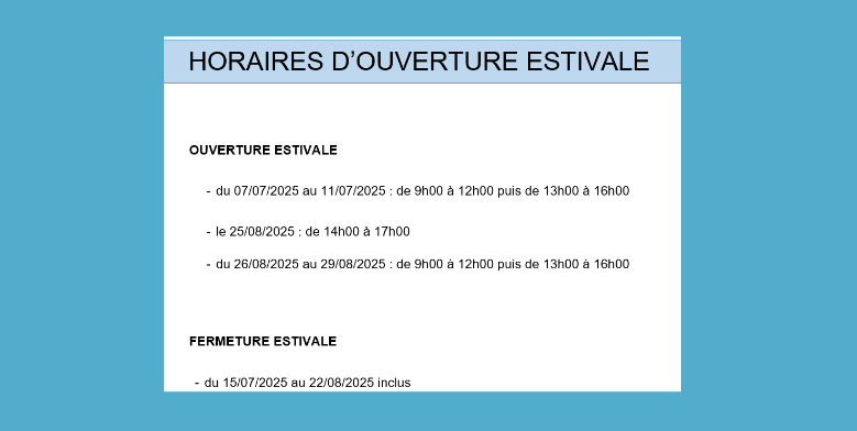 Horaires d’ouverture estivale du lycée Jean Geiler